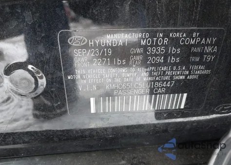 2020 Hyundai Ioniq Hybrid Blue from USA, damaged, VIN KMHC65LC5LU186447